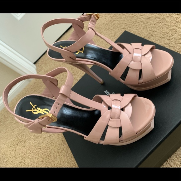 YSL TRIBUTE PLATFORM SANDALS IN PATENT LEATHER - Picture 6 of 7